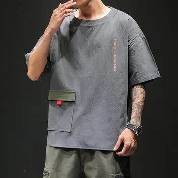 2020 scule cu mânecă scurtă om versiunea coreeană de dimensiuni mari vrac tide marca cinci-cu mâneci valul curge peste tot frumos t-shirt om