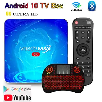 2020 Smart TV Box Android 10 Vmade Max 4GB 64GB TVBOX 6K 60fps Google PlayStore Youtube Set top Box IPTV Suport WiFi, Bluetooth