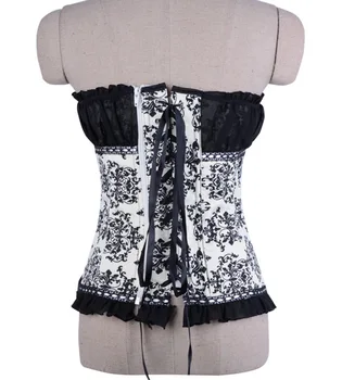 2020 stil European Femei Strapless Florale Gothic Lolita din dantela corset sexy lady Overbust Corset in partea de Sus pentru doamna