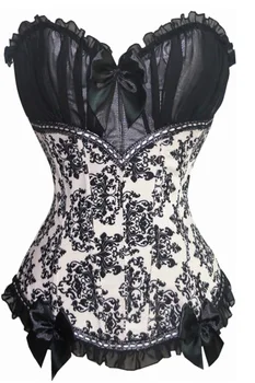 2020 stil European Femei Strapless Florale Gothic Lolita din dantela corset sexy lady Overbust Corset in partea de Sus pentru doamna