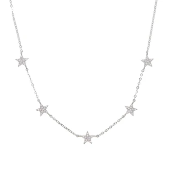 2020 strălucitoare simplu 925 sterling silver Stars link-ul lanț de aur/argint de culoare chock bijuterii pentru femei, cadou de nunta
