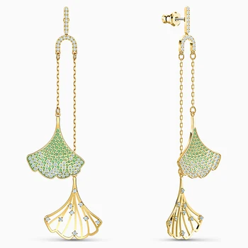 2020 SWA Nou UIMITOARE GINKO MOBIL Străpuns Cercei din frunze de ginkgo decor verde cristal de sex feminin cercei moda bijuterii cadou