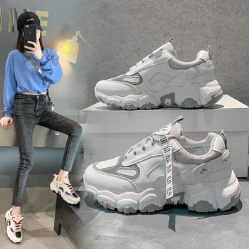 2020 Toamna anului Nou Stil de Aer Tati Pantofi Versiunea coreeană De Funcționare Stradă, Lumina Anti Skid Moda Vulcanizat Pantofi pentru Femei