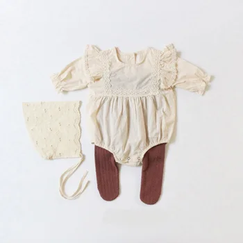 2020 Toamna Fetiță Costume Maneca Lunga Fetita Haine Dantelă De Bumbac Pentru Fete Salopeta