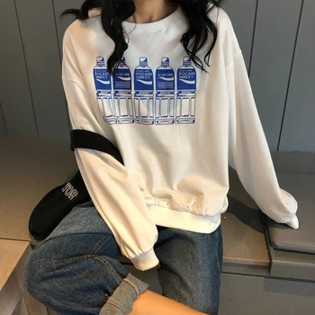 2020 Toamna Hanorac Hanorac Femei Topuri Cu Maneci Lungi Coreean Ulzzang Harajuku Imprimate Vrac Pulovere Bluze Femei Bluze