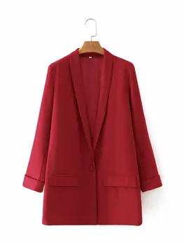 2020 toamna Noua roșu Buton zaraing stil za femei 2020 sheining vadiming femei blazer Jacheta Costum Dt27262