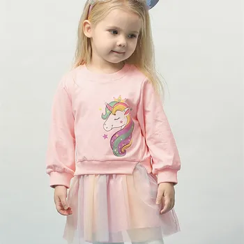 2020 toamna pentru copii casual rochie fete copii desene animate pulover cu ochiuri de despicare rochii copii petrecere rochie colorata