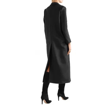 2020 Toamnă Și de Iarnă, Haina de Femei Nou Costum Negru de Turn-Down Gât din Cașmir Haina Jachete de Moda Spate Split X-Palton lung de Lână