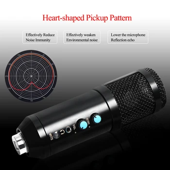 2020 Usb Microfon HD20 Pentru Laptop Pc Condensator Microfon Usb Kit Microfono Pentru transmisiunea Live de Înregistrare Vocal Youtube Video Voice Over