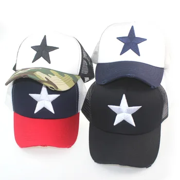 2020 Vara Noi Plasă Capac Tendință Pentagrama Stele Broderie Șapcă De Baseball Barbati Femei Unisex Pentru Adulti Vizorul Pălării De Călătorie Pac