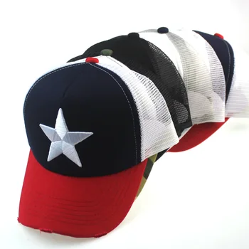 2020 Vara Noi Plasă Capac Tendință Pentagrama Stele Broderie Șapcă De Baseball Barbati Femei Unisex Pentru Adulti Vizorul Pălării De Călătorie Pac