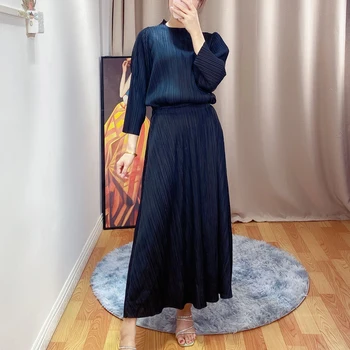 2020 vara pentru Femei mid-lungime fusta Miyak ori moda de Mari dimensiuni subțire și versatil casual culoare solidă leagăn Mare fusta Legat 78