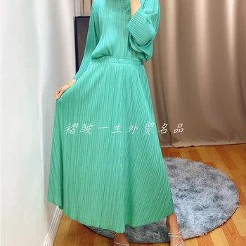 2020 vara pentru Femei mid-lungime fusta Miyak ori moda de Mari dimensiuni subțire și versatil casual culoare solidă leagăn Mare fusta Legat 78