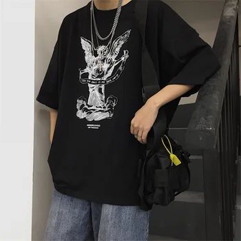 2020 vara tricou femei punk gotice cu mânecă scurtă negru desen animat de imprimare vrac moda bărbați și femei hip hop street îmbrăcăminte