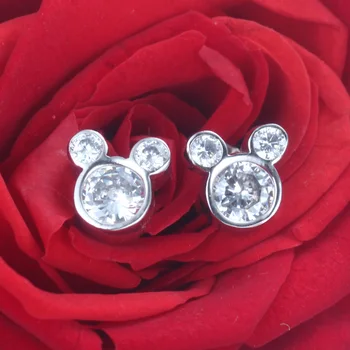 2020 Vânzare Fierbinte Argint 925 Drăguț Orbitor Miky Mouse-Ul Stud Cercei Pentru Femeile Fata Autentice, Bijuterii Originale Cadouri