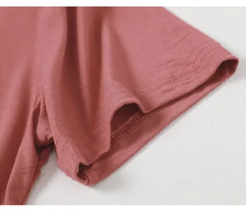 2020 Vânzare Fierbinte V-Neck Bumbac de Bază T-shirt Femei Simple Plain T Camasa Pentru Femei Maneci Scurte de sex Feminin Tricouri Topuri Teuri D279