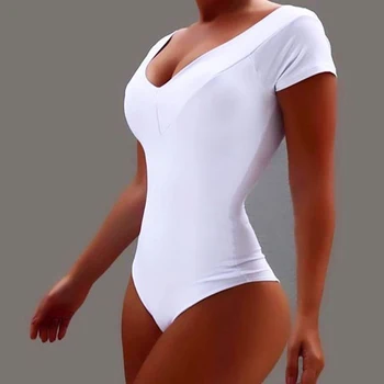 2021 Casual de Vara Short Sleeve V-neck Plus Dimensiune Salopeta Femei Solide de Culoare de Lenjerie Sexy Costume Simple Doamnelor Salopetă