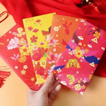 2021 Chineză Plic Roșu Floare de Păsări Imprimate Roșu Pachete Creative Hongbao Literare de Anul Nou Festivalul de Primăvară Norocos Sac de Bani