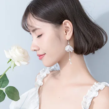 2021 coreean Ciucure Perla Șirag de mărgele Lung Legăna Cercei Pentru Femei Fete Petrecere de Nunta Bijuterii eh461