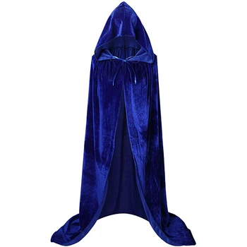 2021 Costum de Halloween Unisex cu Gluga Pelerina Lungă Pelerină de Catifea pentru Crăciun Costume Cosplay Albastru Alb Rosu Negru Gri Violet