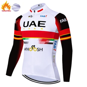 2021 echipa emiratele arabe unite campion mayot ciclismo hombre Termică Iarna Fleece cu maneca lunga jersey ciclism bărbați roupa ciclismo