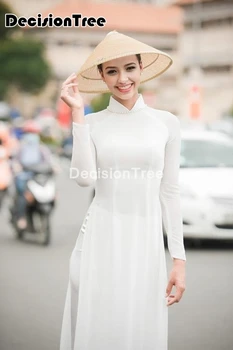 2021 femeie albă aodai vietnam îmbrăcăminte tradițională vietnam haine și pantaloni vietnam costume îmbunătățit cheongsam stil etnic
