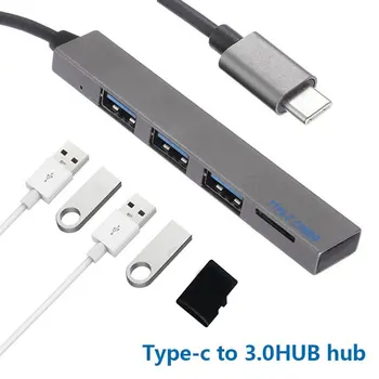 2021 FIERBINTE 4 in 1 USB 3.1 Tip-C Hub USB 3.0 din Aliaj de Magneziu Hub cu TF Cititor Slot 3 Port pentru MacBook Pro/Air