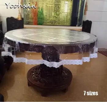 2021 Fierbinte Moale Rundă de sticlă transparentă din PVC din material plastic mușama ceai de Masă acoperi pânză impermeabilă față de masă de Crăciun decor nunta