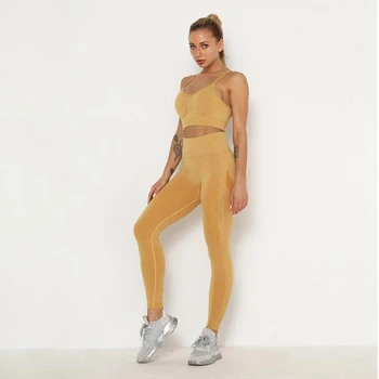 2021 fără Sudură Yoga Costume Femei Sală de Fitness Îmbrăcăminte de Înaltă Talie Jambiere Sutien Yoga haine Seturi de antrenament de Formare Sport Sport