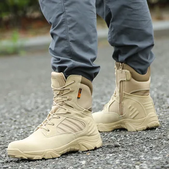 2021 Masculin Cizme De Iarna Tactice Militare Cizme De Piele De Căprioară Glezna Cizme De Zapada Armata Deșert Cizme De Iarnă Pantofi Pentru Bărbați De Comfort Drumeții Pantofi