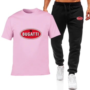 2021 Moda de Vara Barbati Tricouri BUGATTI Masina Logo-ul de Imprimare HipHop Casual din Bumbac cu Maneci Scurte de înaltă calitate T-shirt, pantaloni costum Om
