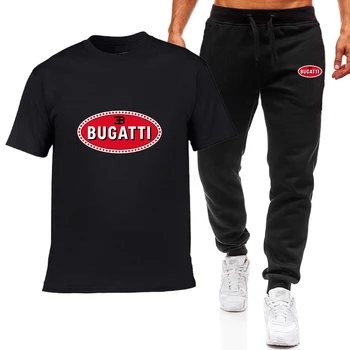 2021 Moda de Vara Barbati Tricouri BUGATTI Masina Logo-ul de Imprimare HipHop Casual din Bumbac cu Maneci Scurte de înaltă calitate T-shirt, pantaloni costum Om