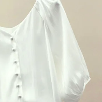 2021 Moda de Vara Felinar Bluze cu Maneca Short Sleeve V-neck Casual Solidă Șifon Femei Bluze Femei Elegante Haine 5393 50
