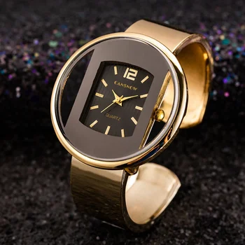 2021 Nou Brand de Moda Ceas de Lux din Oțel Inoxidabil Curea Rotund Cuarț Bratara Ceas placat cu Aur Doamnelor Munca Bayan Kol Saati