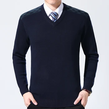 2021 Nou Brand De Moda Pulovere Barbati Pulovere De Lână Slim Fit Jumperi Knit V Neck Top Grad Toamna Coreeană Stil Casual Barbati Haine
