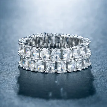 2021 nou de lux oval rând Dublu de argint 925 eternitate trupa inel pentru femei lady cadou de Crăciun de bijuterii en-gros R5940
