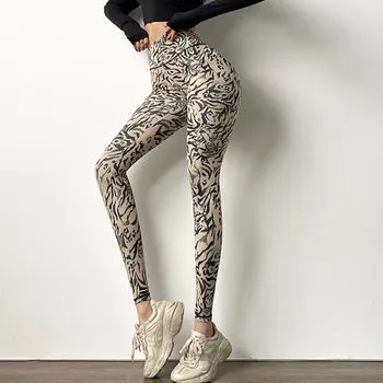 2021 Nou Model de Imprimare Pantaloni de Yoga de sex Feminin cu talie Înaltă Lift Hip Pantaloni Sport Fitness de Funcționare Jambiere Sexy Elastic Yoga Colanti