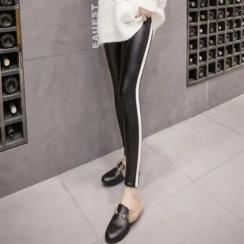 2021 Nou Stil Gros de Iarna All-meci Femei Pantaloni Slim-Fit Skinny din Piele PU Femeie Pantaloni Solid Jambiere Femei Pantaloni 11467