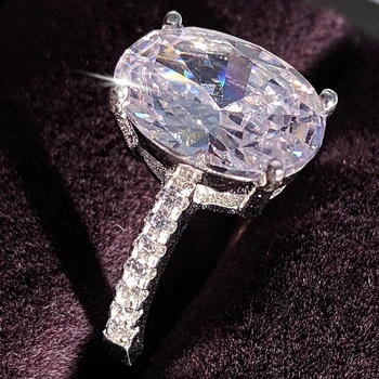 2021 nou-veniți 925 Masiv Sterling Silver Mare Inele Ovale Pentru Femei Nuntă, Logodnă în deget de bijuterii personalizate R4588