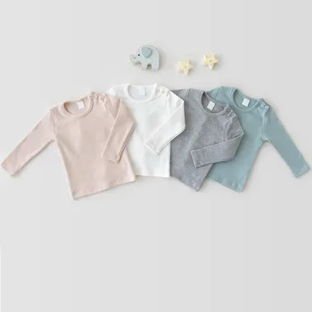 2021 Nouă Primăvară Brand Baieti Tricouri pentru Infant Toddler Maneca Lunga Topuri Drăguț Teuri Nou-născut de Moda Haine de Bumbac T-Shirt