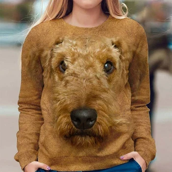 2021 Primăvară 3D Câine Drăguț Imprimate Doamnelor Bluza Femei Casual O de Gât Pulover Vrac Topuri Streetwear Plus Dimensiune 3XLStripe Tricou Blusa