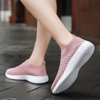 2021 Primăvară Femeie Vulcanizat Pantofi de Moda de Lumină Plat Pantofi ochiurilor de Plasă Respirabil Pantofi Femei casual adidasi Marimea 43
