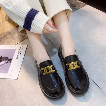 2021 primăvară noua moda populare femei cu fund plat toc mic negru confortabil pantofi casual 1630