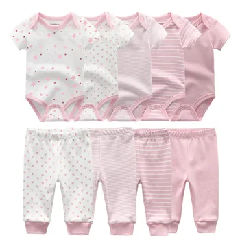 2021 Solid Costume+Pantaloni baietel Haine de Îmbrăcăminte Seturi de 0-12M Fata de Copil Haine Unisex Nou-născut Fete Bumbac pentru Copii Roupa de bebe