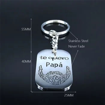 2021 Te Quiero Papa din Oțel Inoxidabil Pandantiv Cheie pentru Bărbați de Culoare Argintie Cheie Accesorii Bijuterii llaveros hombre para K871S01