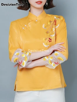 2021 tradițională chineză îmbrăcăminte cheongsam tricou qipao top tradiționale chineze de top bluza pentru femei bluza cheongsam