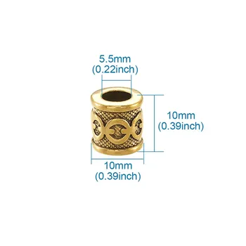 20buc 10x10mm Tub din Aliaj Margele Vrac Distanțier Margele Margele de Metal Stil Tibetan pentru a Face Bijuterii DIY Brățară Colier gaura: 5.5 mm