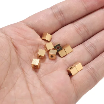 20buc 2mm Aur ton Gaura din Oțel Inoxidabil Cub Margele Spacer Pătrat Margele Vrac pentru DIY Brățară Bijuterii Accesorii