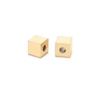 20buc 2mm Aur ton Gaura din Oțel Inoxidabil Cub Margele Spacer Pătrat Margele Vrac pentru DIY Brățară Bijuterii Accesorii