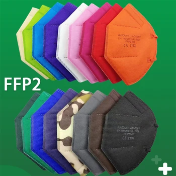 20buc 5-Strat FFP2 NR Filtrare Jumătate Masca de Fata Multifuncțional de protecție anti-Praf Anti-PM2.5 Respiratorie Măști De Protecție 17 Culori Opțiuni